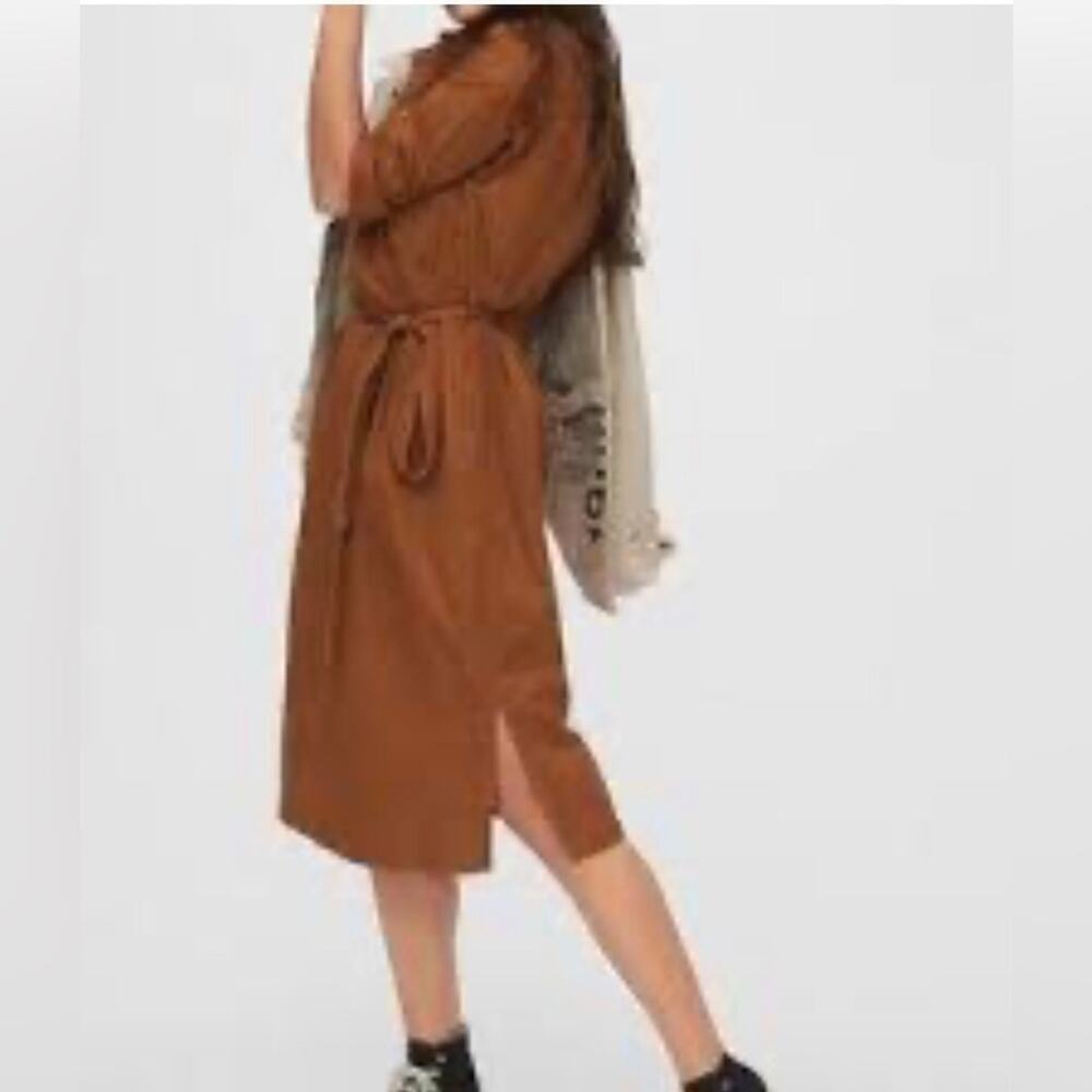 Gap Shirt Dress Size S Brown Khaki Midi Summer Spice Fall Belted Pockets Rust